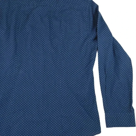 Vince || Men's Navy Micro Dots Career Collared Shirt Long Sleeve Size Small - Picture 7 of 9
